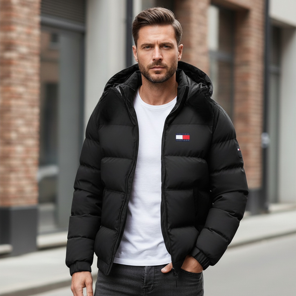 Winter Steppjacke mit Kapuze