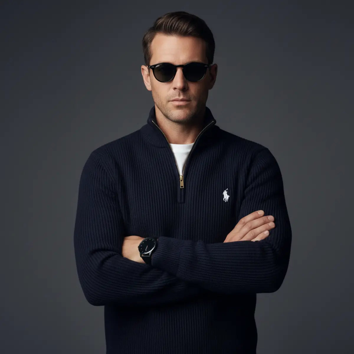 Das Prestige-Paket (Pullover + Minimalistische Uhr + Klassische Sonnenbrille)