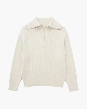 Gestreifter Pullover mit Reißverschluss